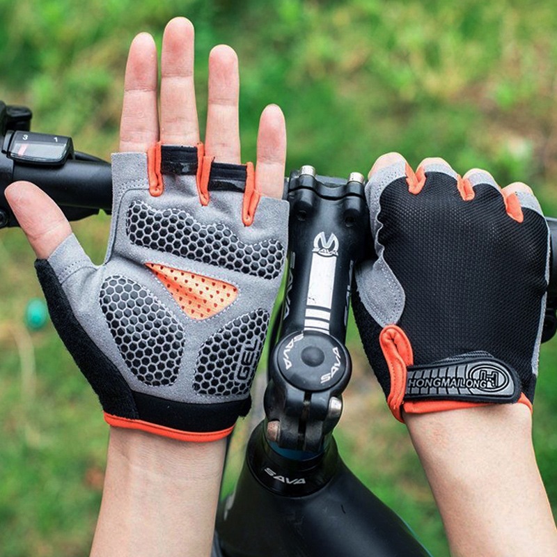 Cycling Gloves Half-Finger Shock-Absorbing Breathable Summer Thin Men's and Women's Road Mountain Bike Bicycle Spinning Equipment
