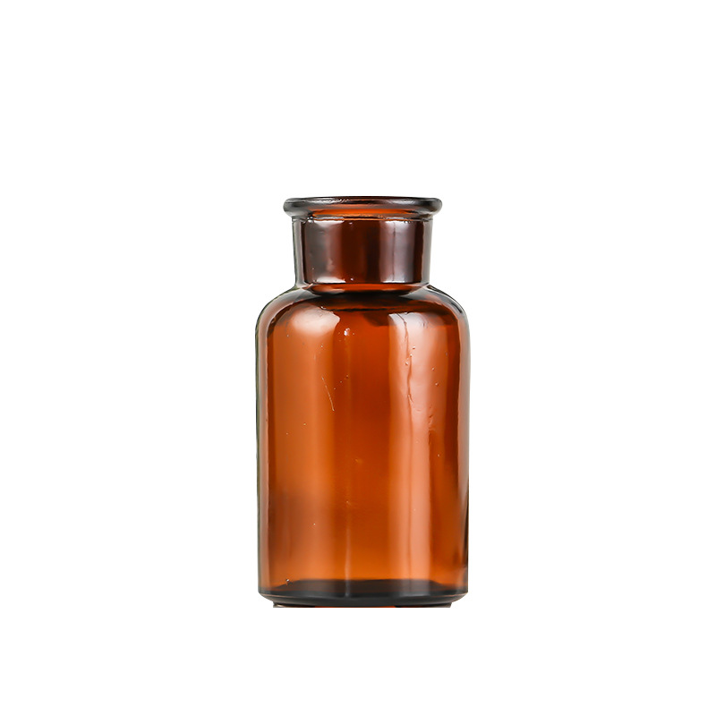 Small brown bottle reagent glass vase hydroponic flowers home decoration flower Brown transparent glass bottle