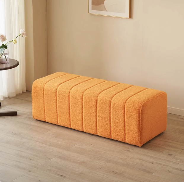 Bedroom End-Of-Bed Bench, Light Luxury Dressing Room, Living Room Bed, Italian-Style Long Sofa, Shoe-Changing Bench, Solid Wood Light Luxury Style