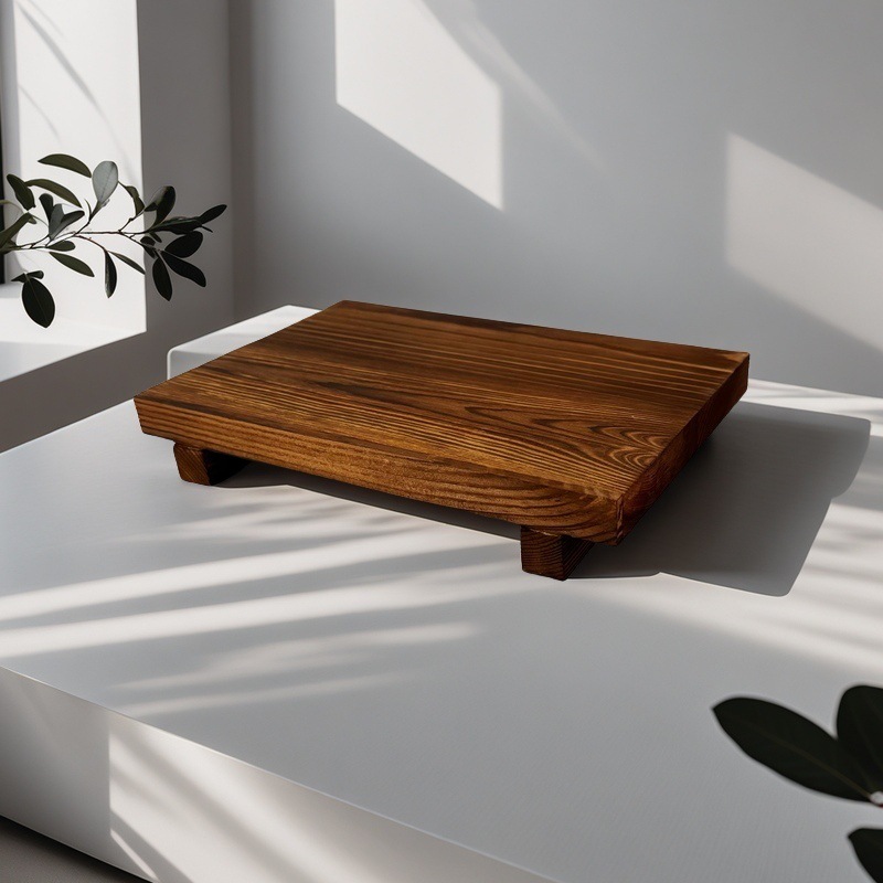 Поднос из массива дерева Орнаменты Деревянный домашний поднос Поднос для хранения из сосны Доска для угольного гриля Простой декоративный поднос для стола