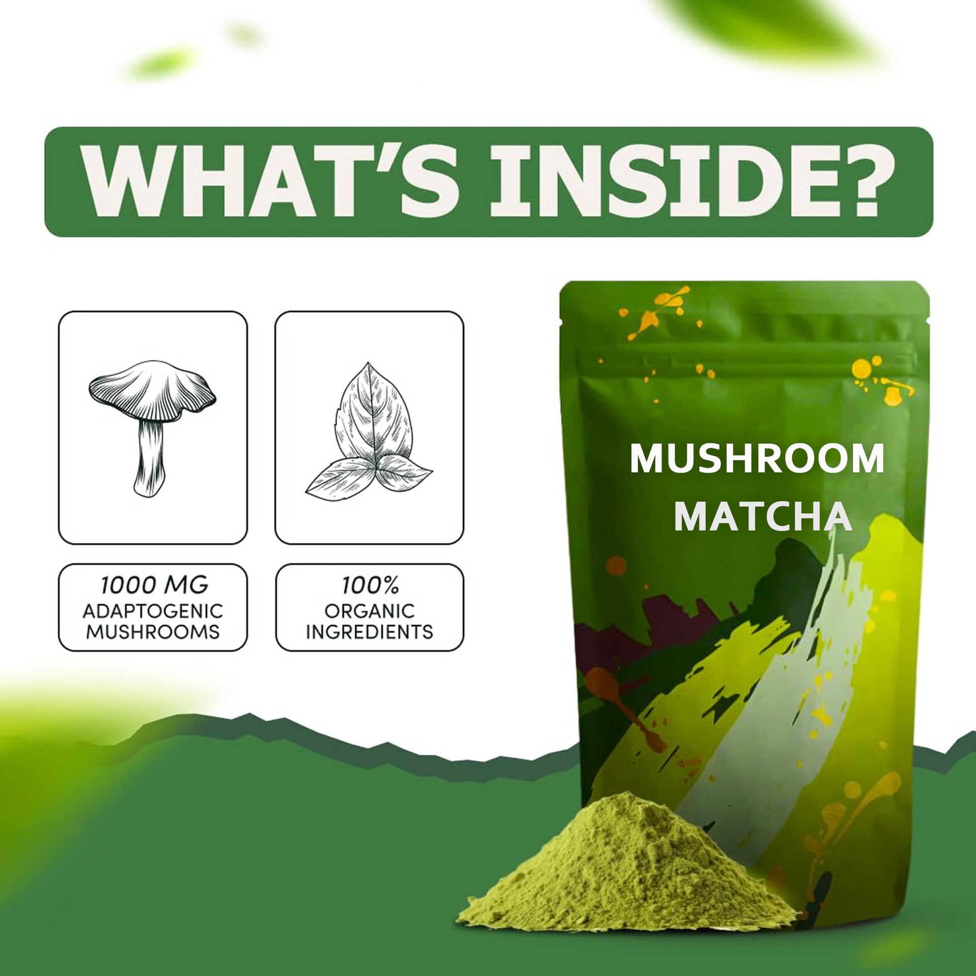 Matcha with Mushrooms Export Cross-Border Mushroom Matcha Mushroom Matcha Mushroom Coffee