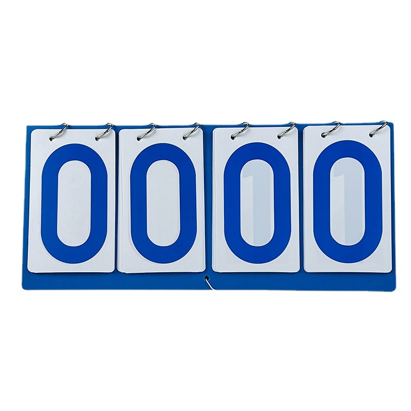 Two-color four-digit plastic scoreboard red and blue two-color table tennis game round card four-digit scoreboard waterproof