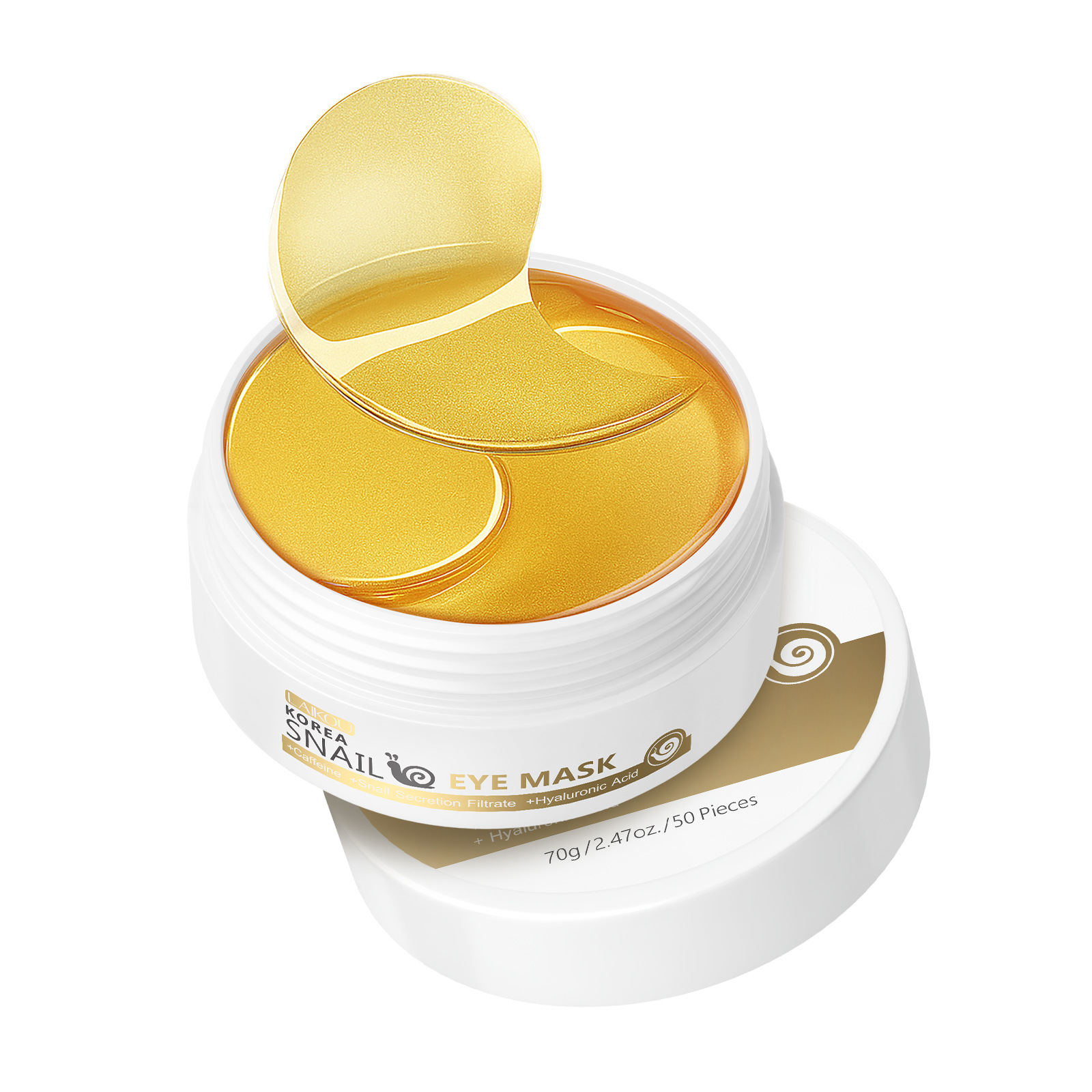 Laikou Snail Eye Mask 50 Pieces Eye Care Moisturizing and Hydrating Skin Care Products Manufacturer Cross-Border Supply