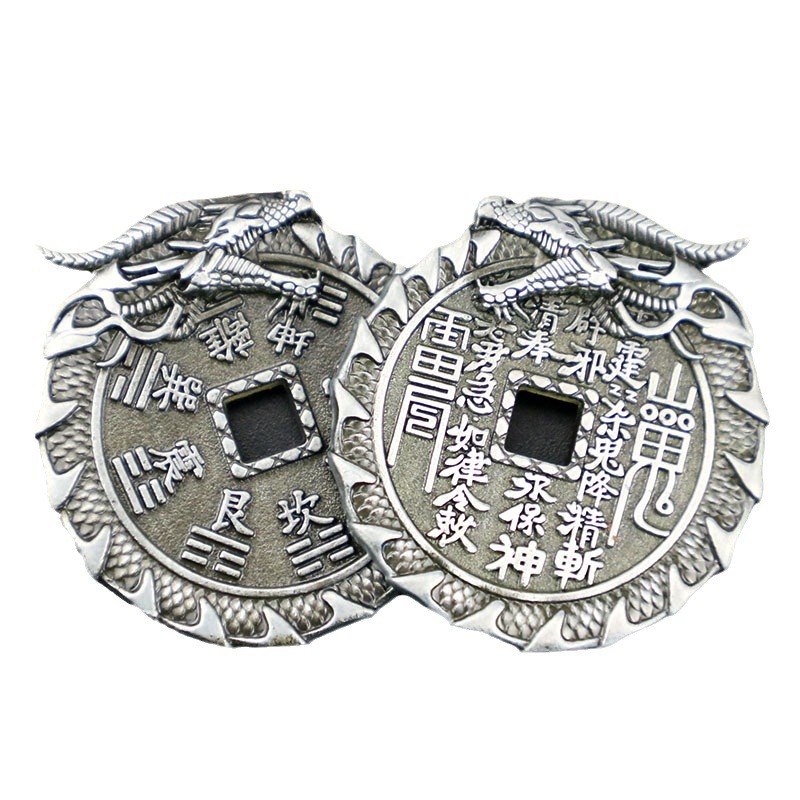 Longfengshan Ghost Money Mountain Ghost Money Retro Bagua Copper Coin Ornaments Pendant Year of the Dragon Pendant Manufacturer Wholesale