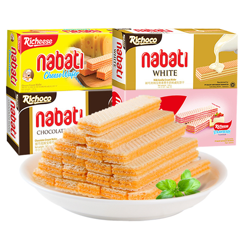  imported nabaodi cheese cheese strawberry chocolate flavor wafer biscuits 145g casual snacks
