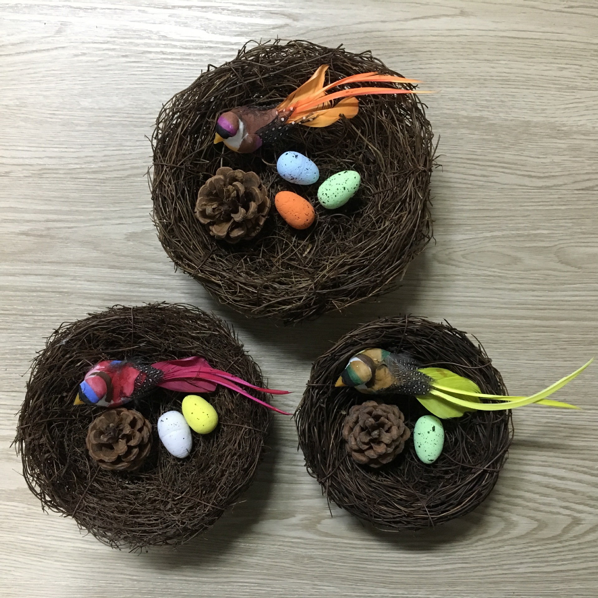 Easter Toad Rattan Bird's Nest Straw Bird's Nest Bird Cage Hand-Woven Bird's Nest Photo Props