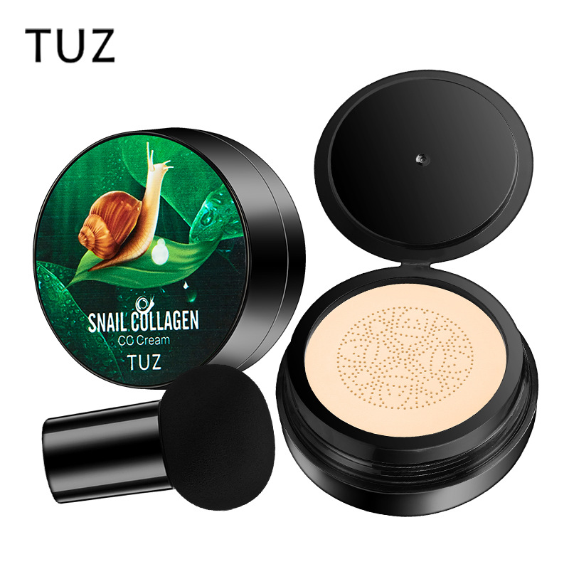Tuz0214 Snail Collagen Cc Cream Mushroom Head Snail Air Cushion Bb Cream Foundation Concealer Export English