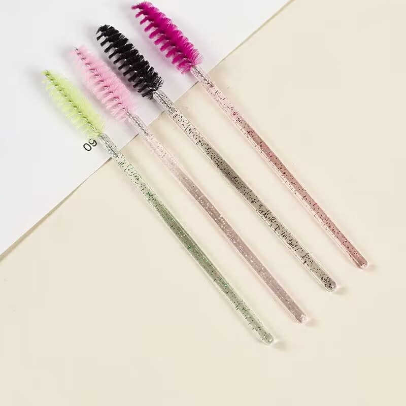 Cross-Border Factory Eyelash Brush Nylon Hair Solid Crystal Rod Eyelash Comb Spiral Eyebrow Eyelash Curling Eyelash Beauty Tool