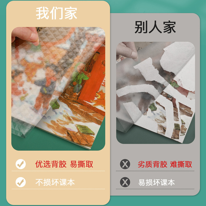 Book Cover Self-adhesive Book Cover Transparent Book Jacket Primary School Students Necessary Book Cover PVC Protective Cover Book Case 16ka4