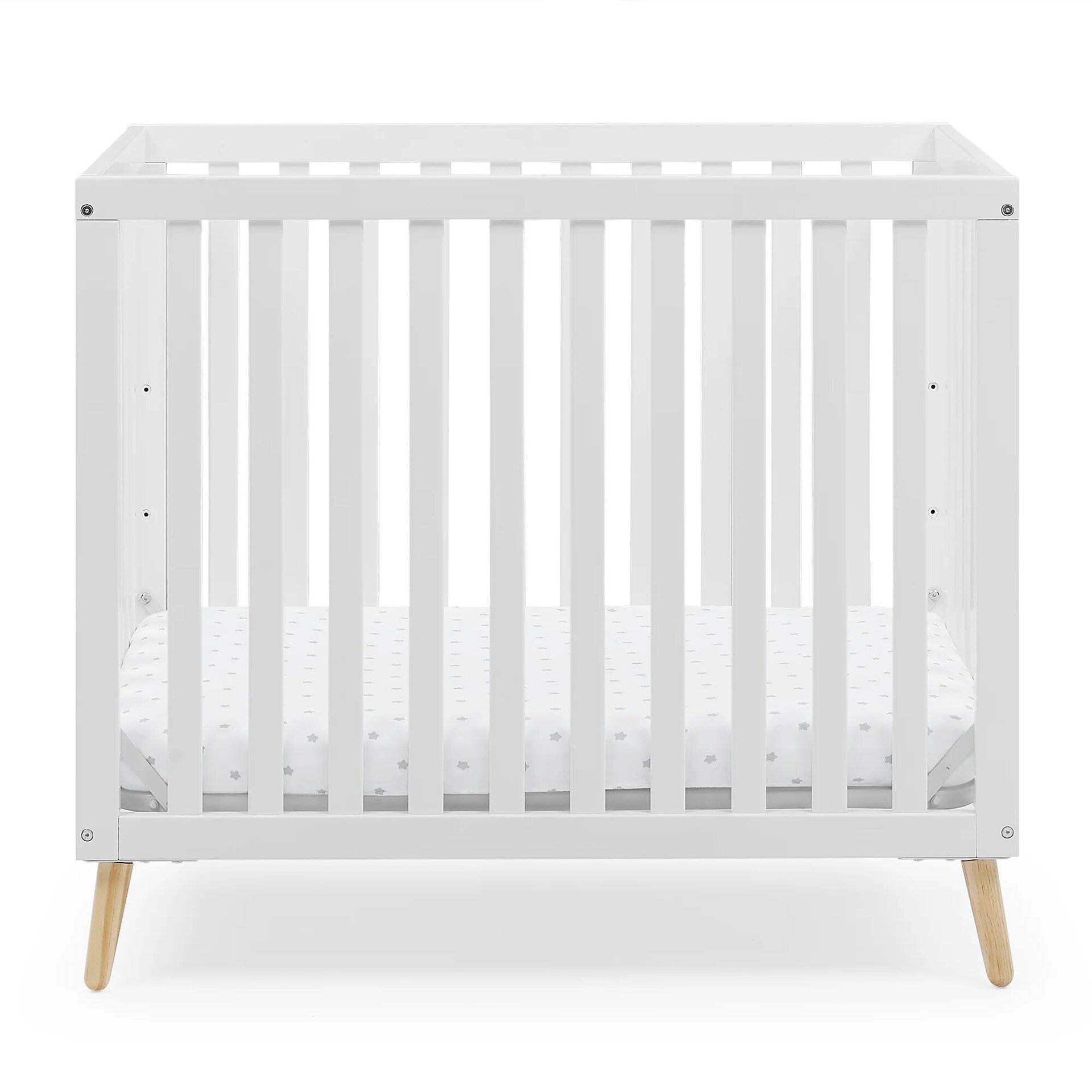 Детская кроватка из чистого массива дерева, белая и серая, многофункциональная кровать для новорожденных, экспорт в США, противоударная