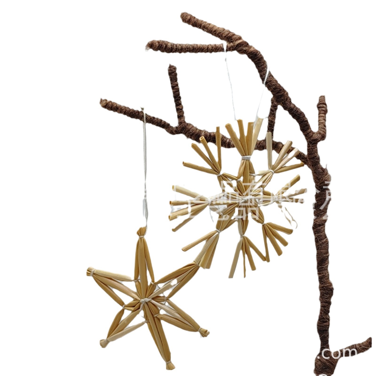 Nordic style hand-woven mini five-pointed star snowflake snowman Christmas tree pendant props decoration maker