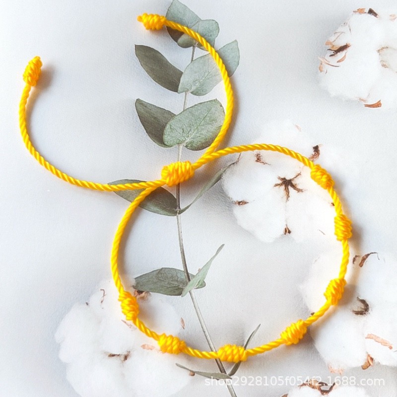 2024 new cross-border Amazon hot seven-section woven bracelet handmade red hand rope in stock wholesale