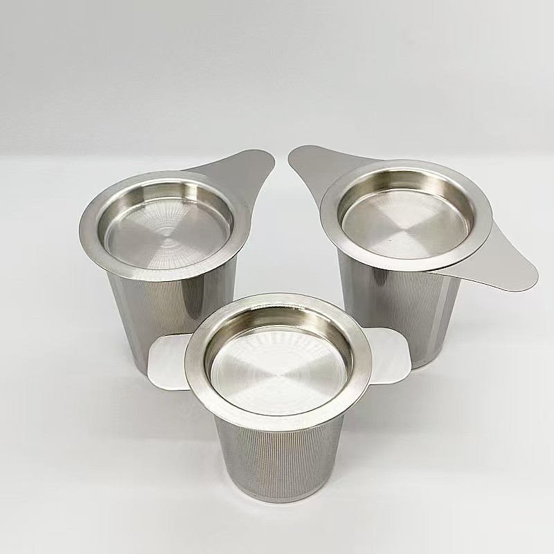 Factory wholesale 304 stainless steel tea drain filter tea filter fair cup tea drain tea compartment single binaural cone