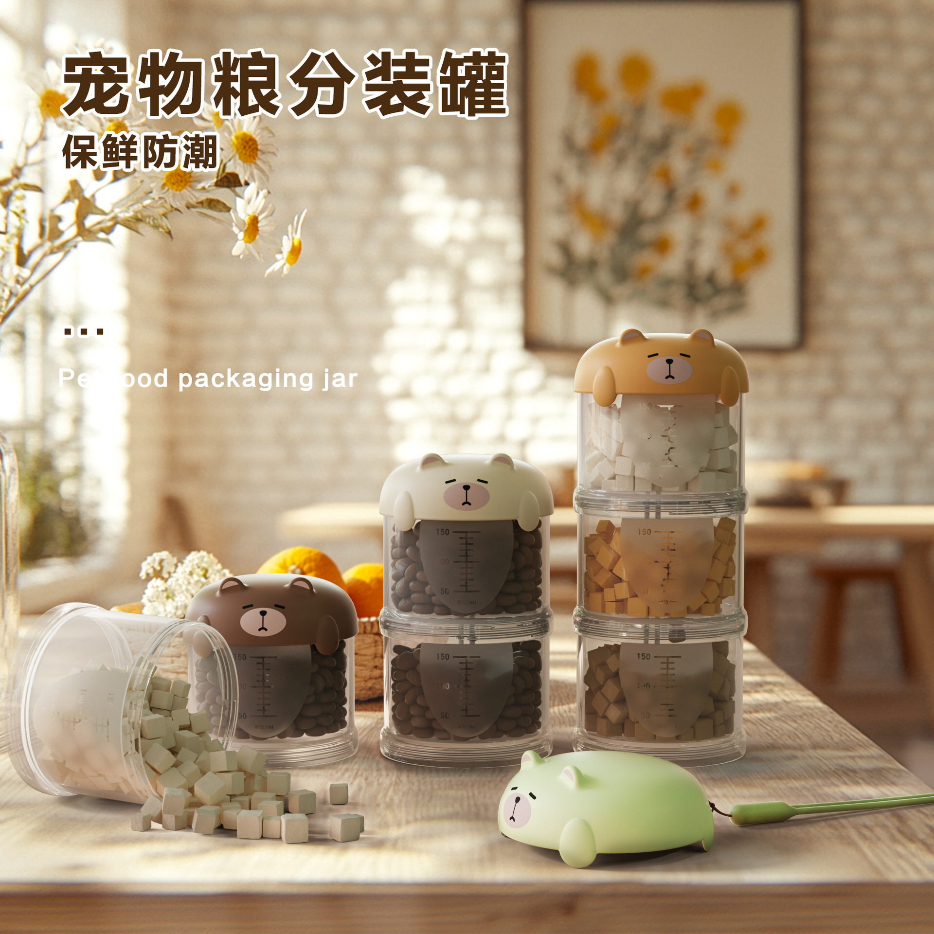 Pet Food Sub-packing Storage Box Cat Snacks Plastic Sealed Box Outgoing Portable Dogs and Cats Moisture-proof Grain Storage Tank