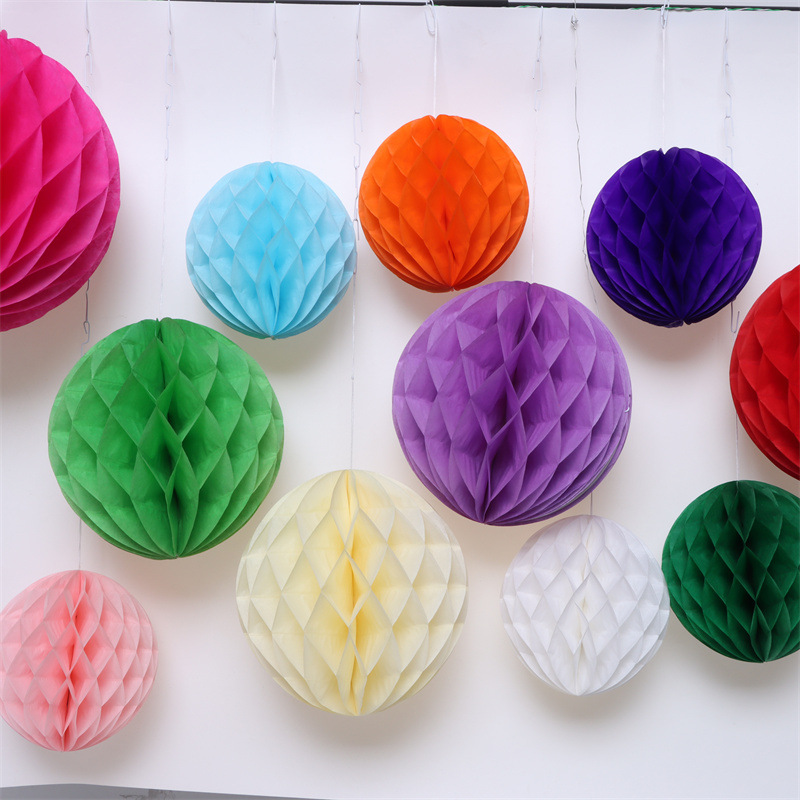 Paper Honeycomb Ball Garland New Year's Day Shopping Mall Event Party Wedding Background Decoration Colorful Honeycomb Ball