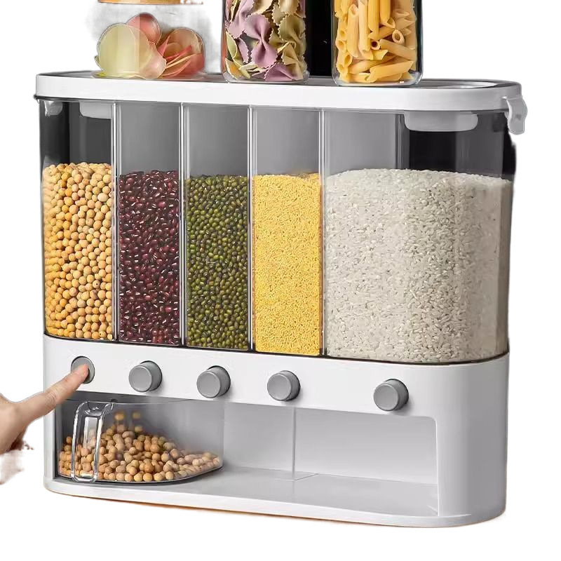 Export Grain Compartmentalized Rice Bucket Household Insect-Proof and Moisture-Proof Sealed Storage Box Food Grade