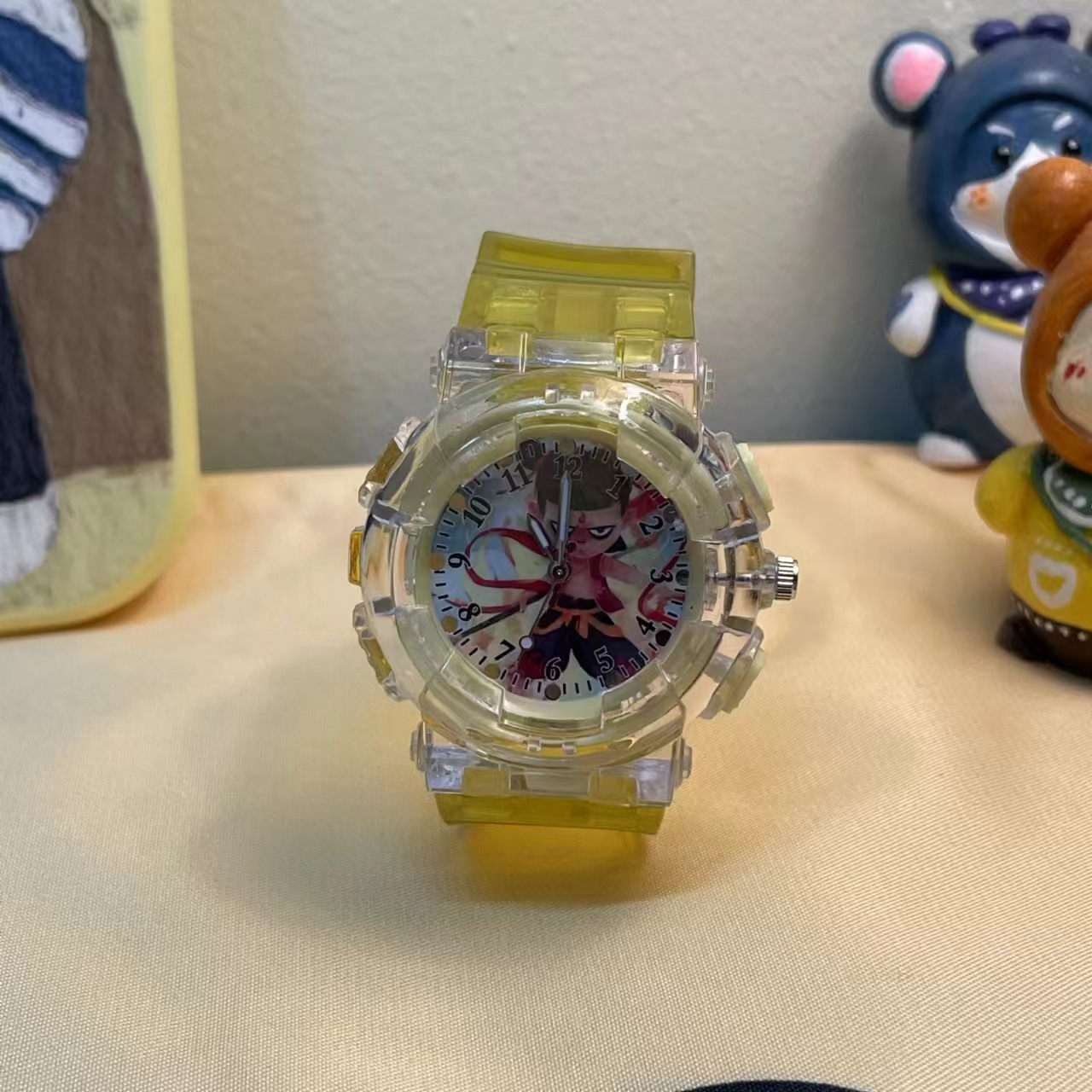 New Cute Nezha Third Prince Ao Bing Colorful Luminous Children's Cartoon Luminous Primary School Boys and Girls Watch