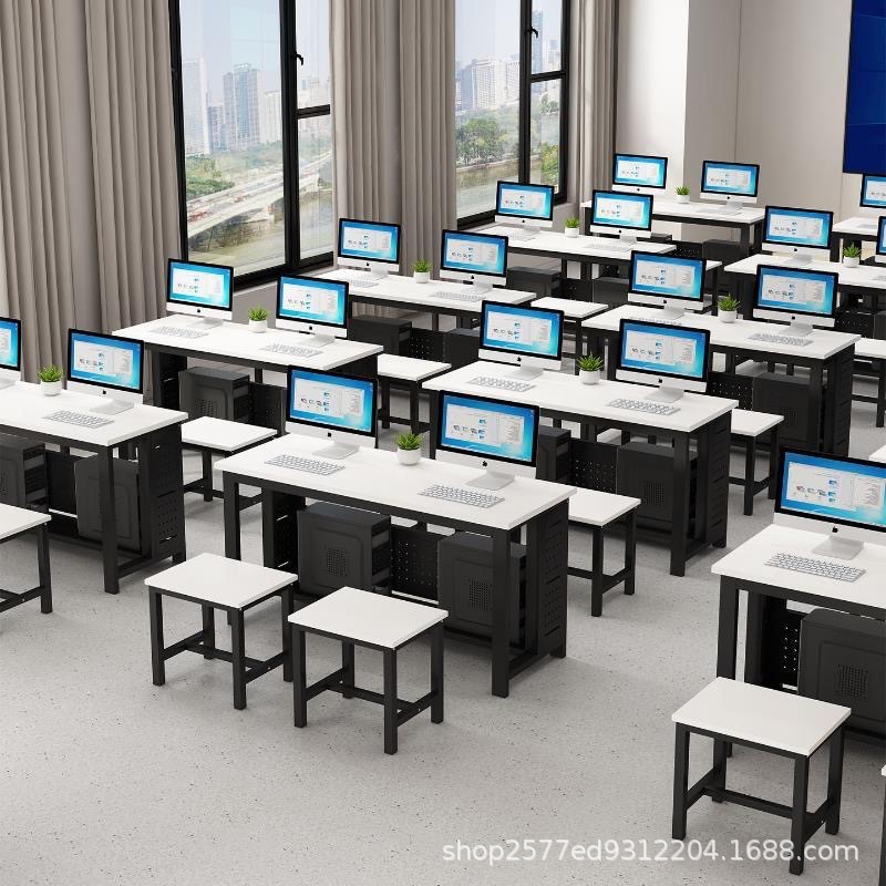 Computer Desks and Chairs for Programming Institutions, School Training Rooms, Computer Rooms, Single and Double Computer Desks, Customized for Microcomputer Rooms