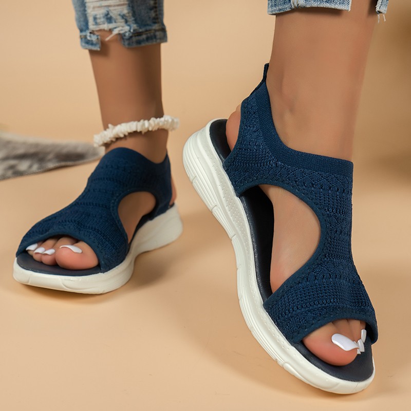 Open toe in stock 2024 autumn fish toe casual sleeve fashion sandals low heel women's shoes origin supply plus size sports
