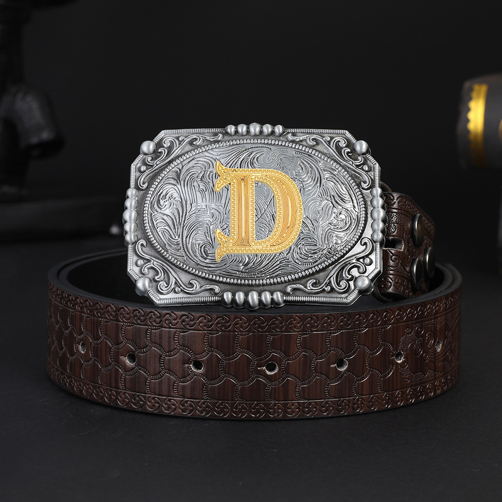 [Yinsu] Cross-border TUME Amazon Initial Western Denim Belt Buckle Men's Novelty Belt Buckle