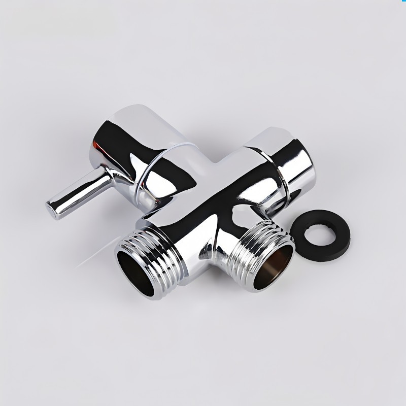 Cross-Border All-Copper Three-Way Water Distributor, One Inlet and Two Outlet Water Valve, Toilet Faucet Conversion Valve, Shower Head Accessories