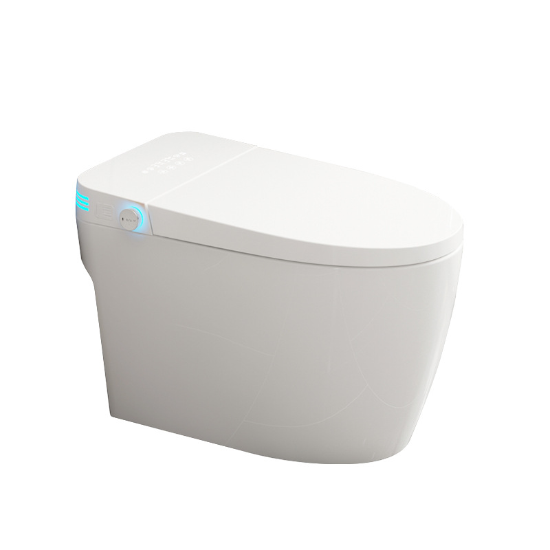 Light intelligent toilet integrated full-automatic kick flip cover without water pressure restriction foam shield siphon type electric toilet