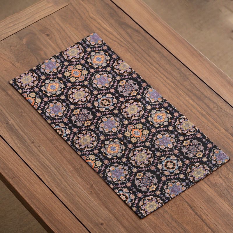 New Chinese Style Purple Peony Double-Sided Dry Bubble Mat Zen Retro Table Flag Dry Bubble Tea Mat