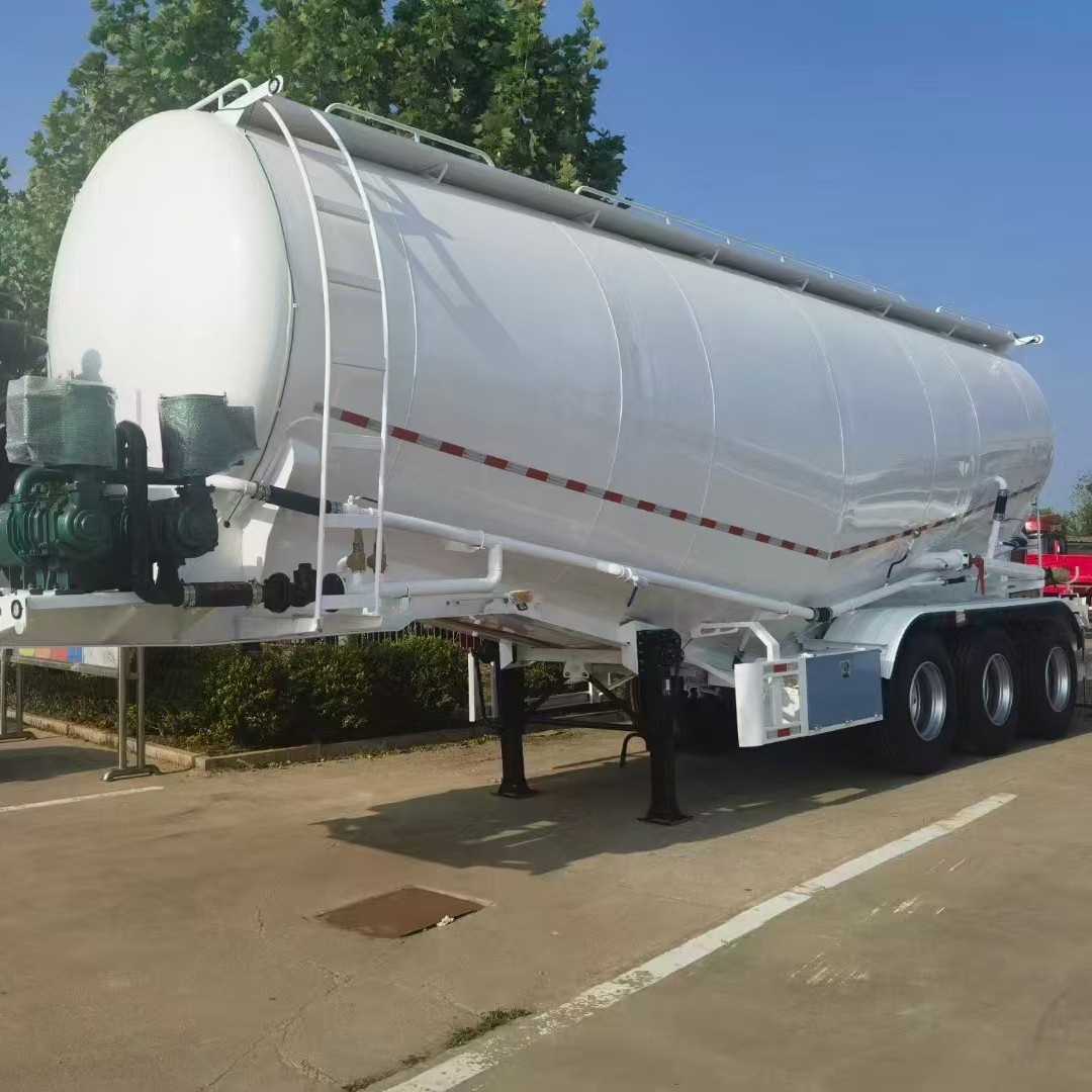 Foreign Trade Tank-Type Rear-Turning Dump Semi-Trailer Manufacturer Heavy-Duty Dust Material Transport Semi-Trailer Bulk Cement Tank Truck
