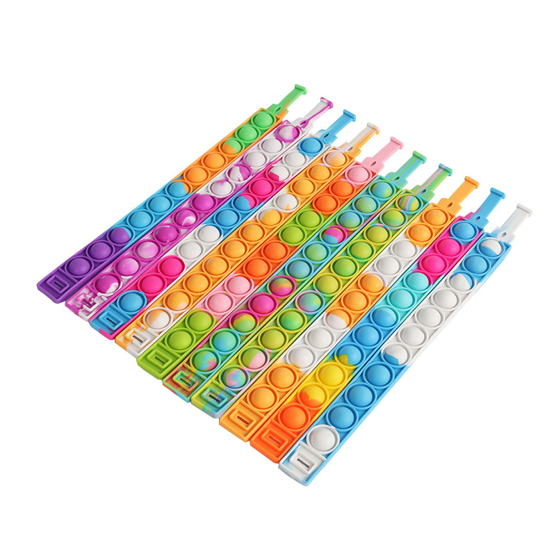 Vanguard Bracelet Cross-border Pop Fidget Decompression Bracelet 23.5cm Press Le Bubble Silicone Bracelet