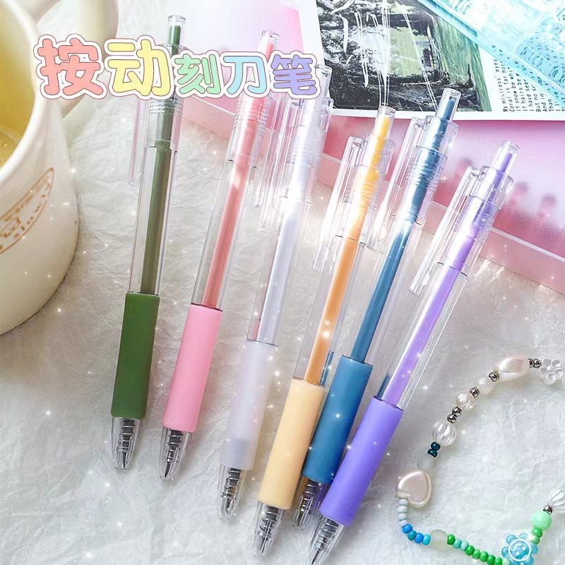 Morandi press art knife student journal paper cutting knife ins high-looking girl heart carving knife pen knife wholesale