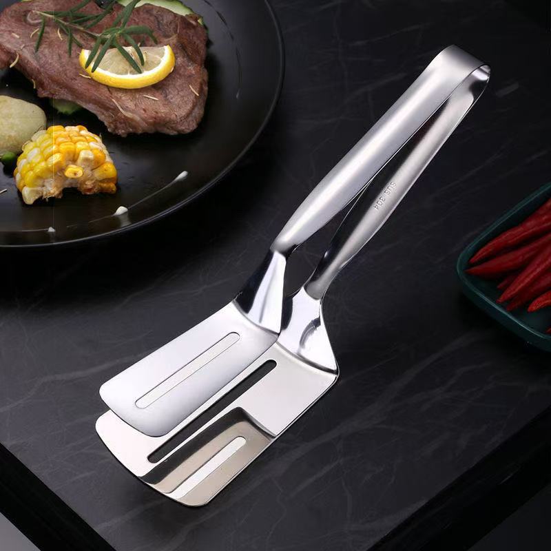 304 stainless steel steak spatula barbecue fish clip food clip kitchen bread pancake Korean barbecue fish clip