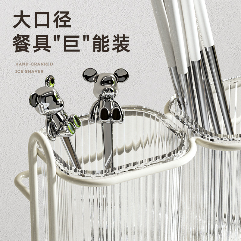New Chopsticks Holder Wall Hanging Drain Storage Rack Multifunctional Chopsticks Spoon Storage Kitchen Household Punch-free Chopsticks Cage