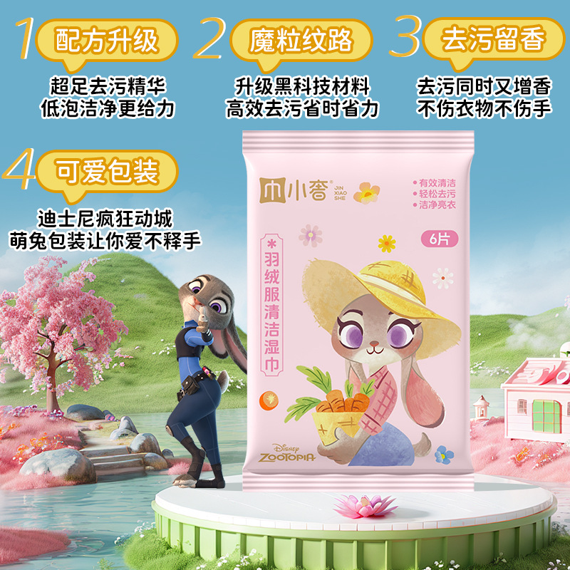 Disney Disposable down Jacket Cleaning Wipes Portable Powerful Stain Removal Cleaning No-Wash Shoe and Clothing Decontamination Wipes