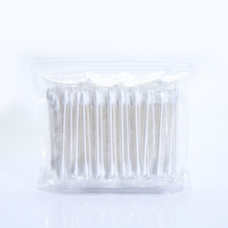 Small moxa broken row bulk single independent packaging cotton swab disposable double round head cleaning care hotel cotton swab wholesale