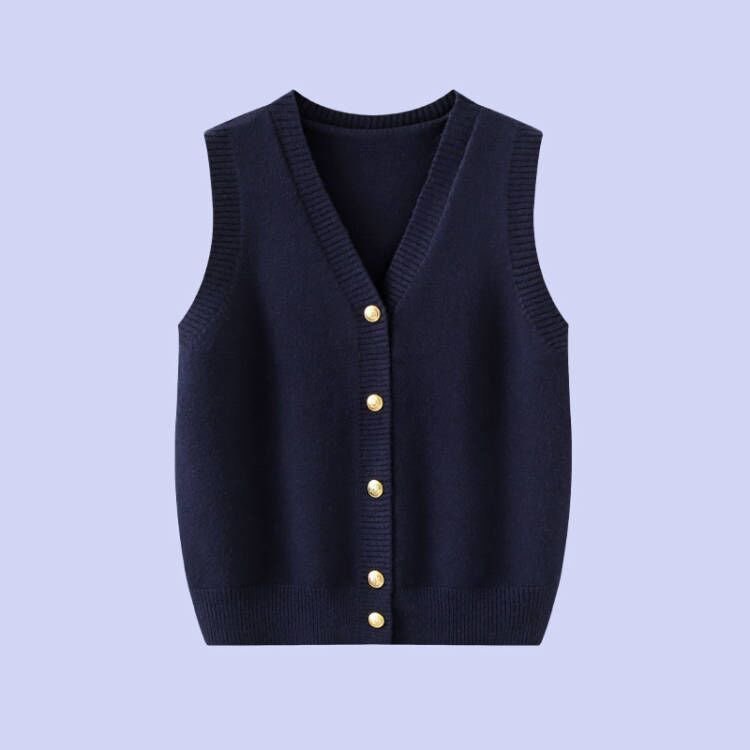 Jk Uniform Original Pure Color Sleeveless Vest Knitwear Knitwear Cardigan Loose New Preppy Style Autum