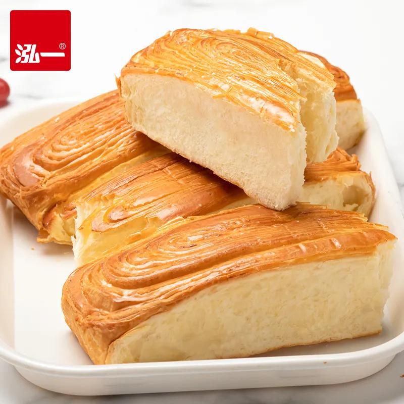 [10 Pieces Per Box] Hong Thousand Layer Soft Shredded Bread Breakfast Cake Pastries Whole Box Bread Whole Box Wholesale