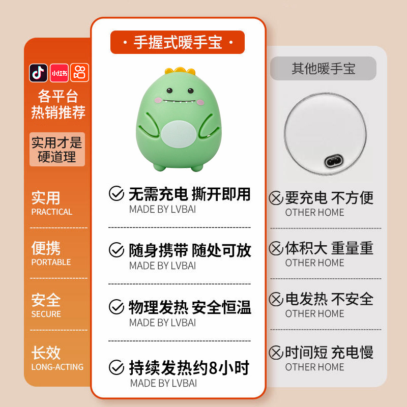 Winter mini hand warmers hand-held warm warm egg self-heating warm baby stickers disposable warm core wholesale