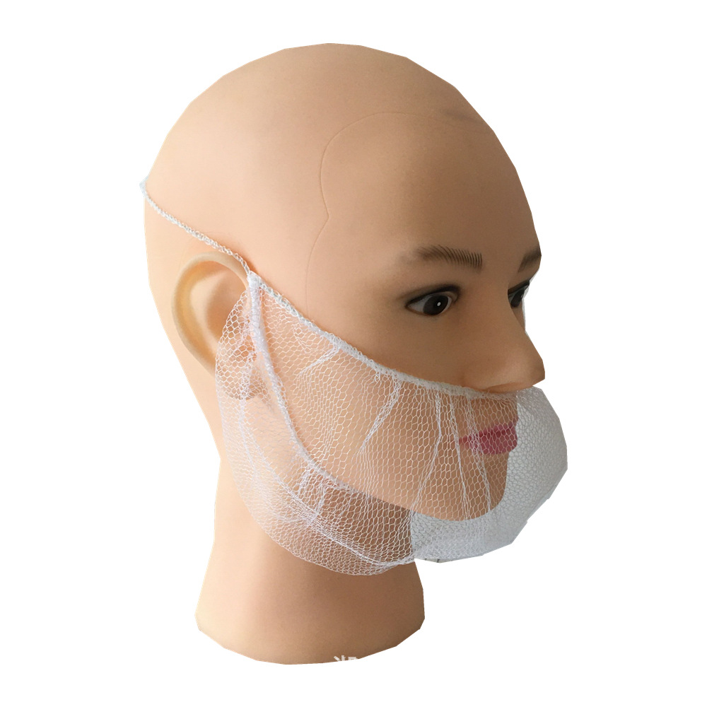 Disposable beard sleeve manufacturers dust-proof breathable beardcover manufacturers supply white nylon mesh