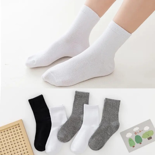 Children's White Socks Summer Pure Cotton Student Socks White Children's Socks Boys Socks Girls Socks Sweat Absorbing Breathable Children's Socks