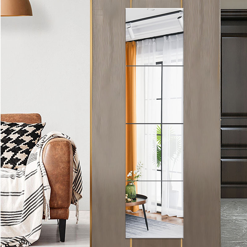 Современное минималистичное безрамное напольное зеркало с самоклеящимися стыками, зеркало прямого угла, зеркало в полный рост, оптовая продажа для общежитий