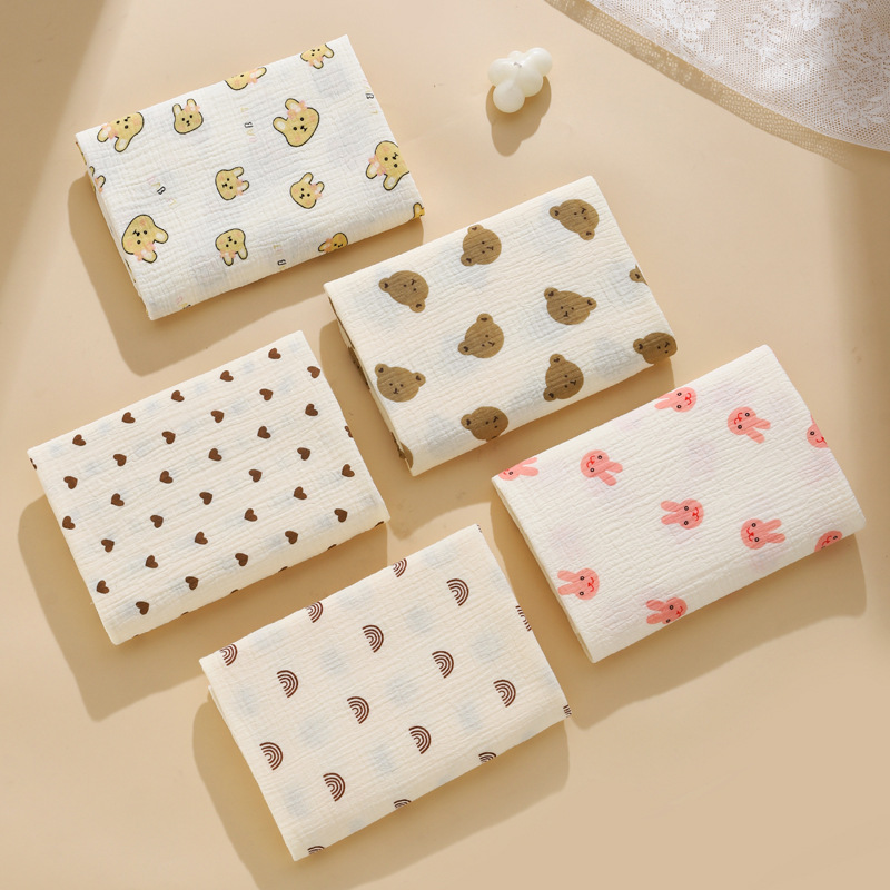 Wholesale Baby Colorful Cotton Wrap Single Summer Thin Crepe Baby Wrap Wrap Children's Bath Towel Newborn Delivery Room Swaddle
