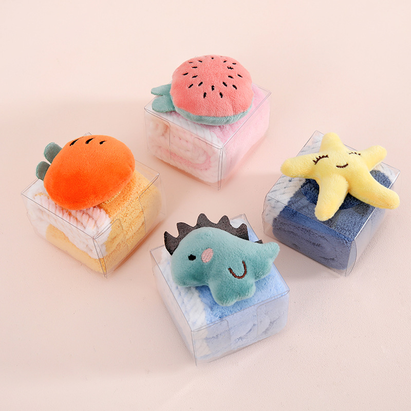 Полотенце из кораллового флиса с мультяшным дизайном, ручное полотенце, свадебный подарок, подарок на открытие магазина, креативный подарок, впитывающее полотенце