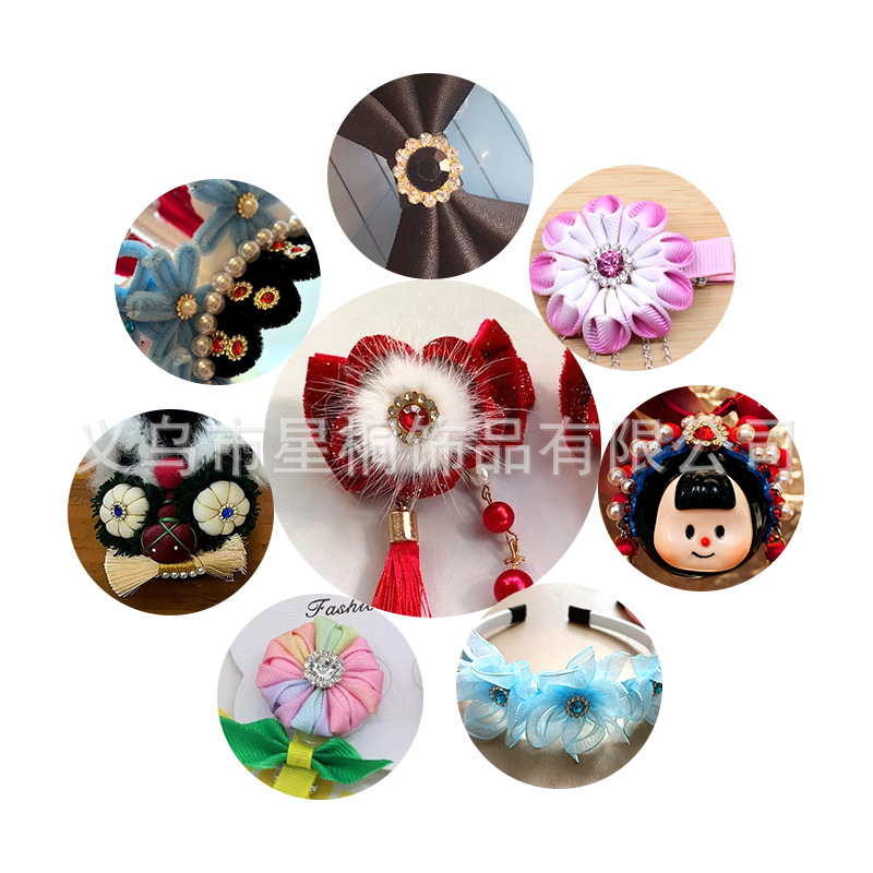 Cross-Border Hot-Selling Diamond-Encrusted Round Sunflower Hand-Sewn Rhinestone DIY Bag Evening Dress Wedding Dress Hand-Sewn Crystal Rhinestone Accessories