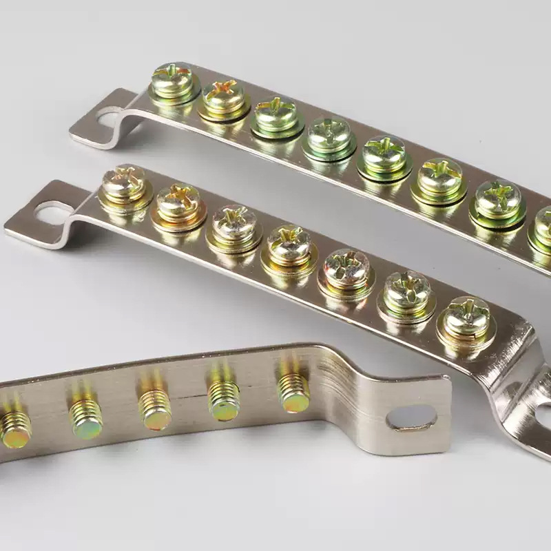 Double-Row Grounding Copper Bar Terminal Block 10/5 Hole Ground Wire Grounding Bar Zero Bar Pure Copper Ground Wire Zero Bar Wholesale