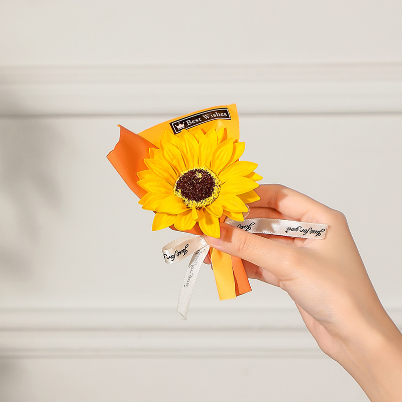 Cross-border Graduation Teacher's Day Sunflower bouquet Eternal Flower Soap Flower Gift Accompanying Gift Valentine's Day Gift Box Matching