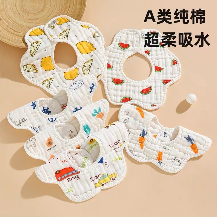 Слюнявчик из чистого хлопка, шесть слоев, водонепроницаемый для новорожденных