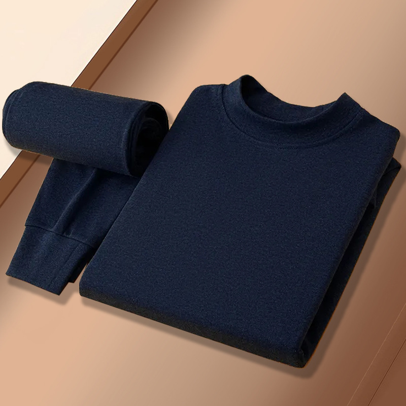 100% Cotton Thermal Underwear Men's Autumn Clothes and Pants Set Pure Cotton Sweater Women's Base Layer Middle-Aged and Elderly Thermal Tops and Pants