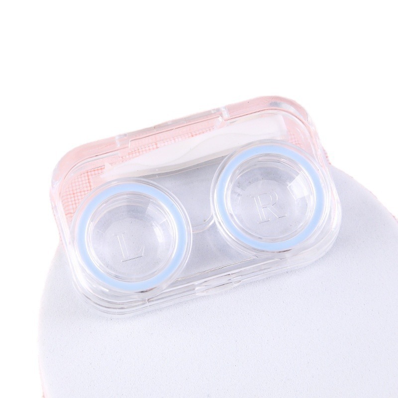 Visible Transparent Contact Lens Box, Cute Bow Contact Lens Box, Girl Companion Box, Double Box, Portable Care Box