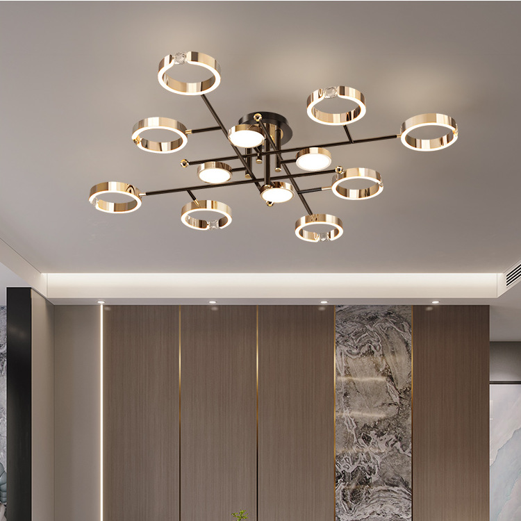 Zhongshan Factory Exhibition Hall Accessible Luxury Chandelier Post-Modern Living Room Lamp 2023 New Modern Simple and Atmospheric Main Hall Lamp