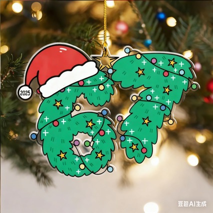 Cross-Border Hot Selling Sixseven Sixseven Santa Claus Acrylic Christmas Decorations Fun Digital梗 Decorations